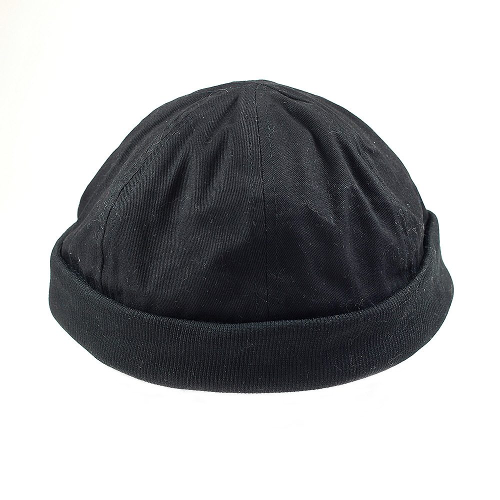 Bonnet marin noir en coton épais brossé Serie-Graffic