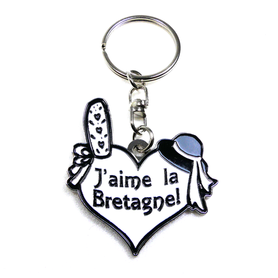 Porte-clefs J'aime la Bretagne - Breizh Creations