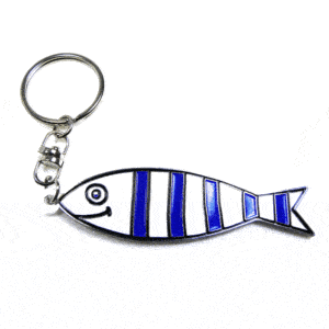 Porte-clefs Sardine Marinière bleue