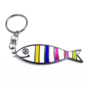 Porte-clefs Sardine Marinière multicouleurs