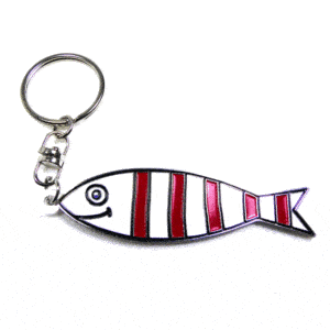 Porte-clefs Sardine Marinière rouge